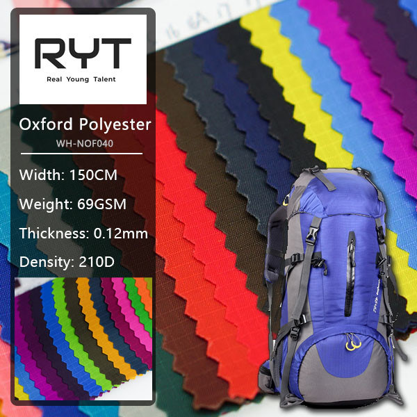 Woven Backpack Oxford Nylon Fabric With Square Lattice Plain Pattern